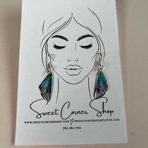 Blue handmade earring for women